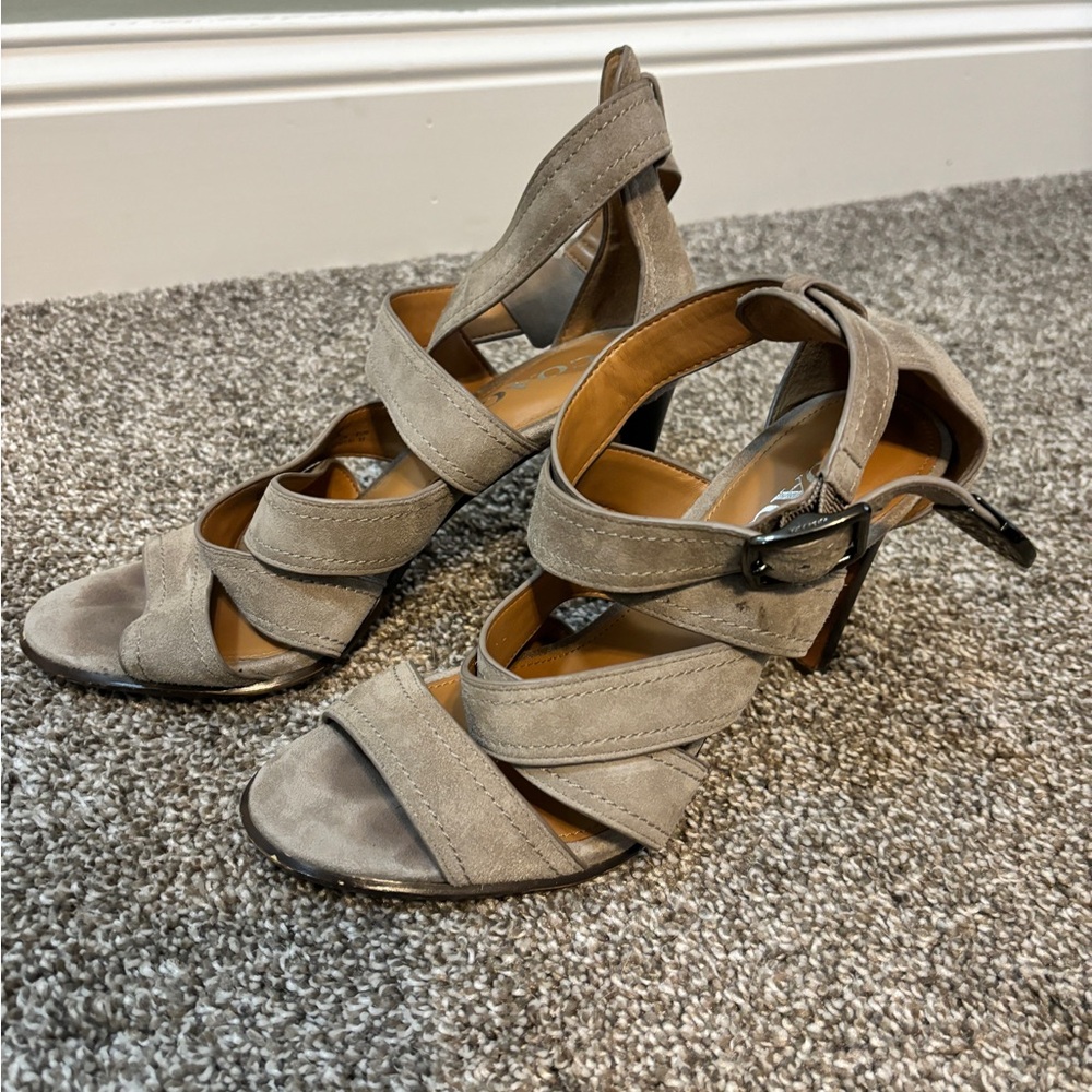 Coach Ilona Taupe Strappy Heels - Sz 7